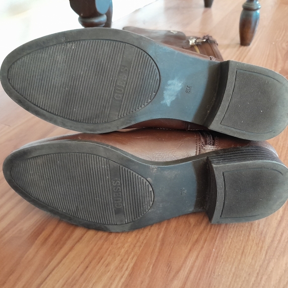 Guess Havva Tall Riding Boot - Brown Multi - Gold Zippers - Size 8 - Picture 3 of 3